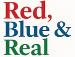 red blue and real logo